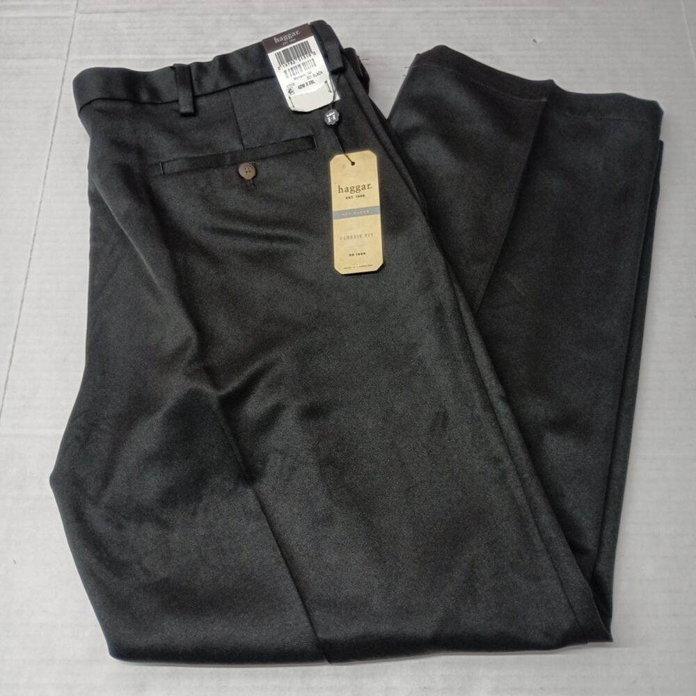 Haggar Classic No Iron HPC Slack Pants Mens Size 42x29 Black